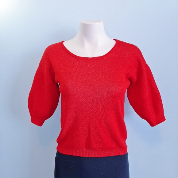 🅱️🅾️G🅾️ Red cotton knits short sleeves top - Picture 1 of 6